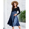 Maternity Dress Women's High Waist Floral Print Pleated Maxi Skirt Casual Flowy Swing A Line Long Skirts - 3 of 4