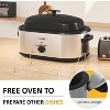 Heynemo Electric Roaster Oven, 24 QT Roaster with 3 Compartments and Self-Basting Lid, Turkey Roaster Oven with Removable Pan & Rack - 3 of 4