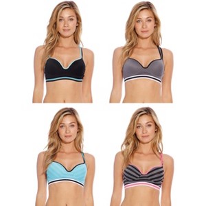 Just Intimates Women's Racerback Sports Bra – Supportive Activewear, Comfortable Seamless Design (4-Pack) - 1 of 3