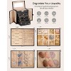 Synthetic Leather Huge Jewelry Box Mirrored Watch Organizer Necklace Ring Earring Storage Lockable - 3 of 4