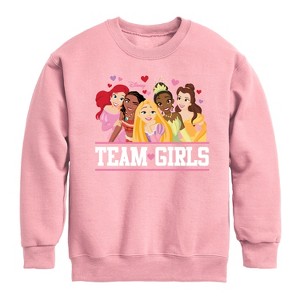 Boys' - Disney - Team Girls Graphic Long Sleeve Fleece Sweatshirt - 1 of 4