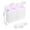 6-Drawer for Bedroom, Wide Organizer with Spacious Top, Chest of 6 Drawers with LED Lights and Charging Station for Living Room, Closet, Hallway - 2 of 4