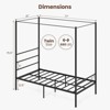 Infans Twin Metal Canopy Platform Bed Frame Mattress Foundation w/ Slat Support - 2 of 4