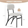 Dining Chair Set of 2, Upholstered Dining Chairs With Black Metal Legs, Farmhouse Kitchen Dining Chairs, Fabric Upholstered Side Chairs - 2 of 4