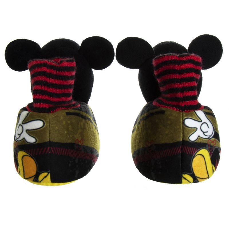 Disney Mickey Mouse 3D Slippers - Kids Cozy Plush Fuzzy Lightweight Warm Comfort Soft House Shoes - Mickey red/black (size 5-12 Toddler - Little Kid), 3 of 8