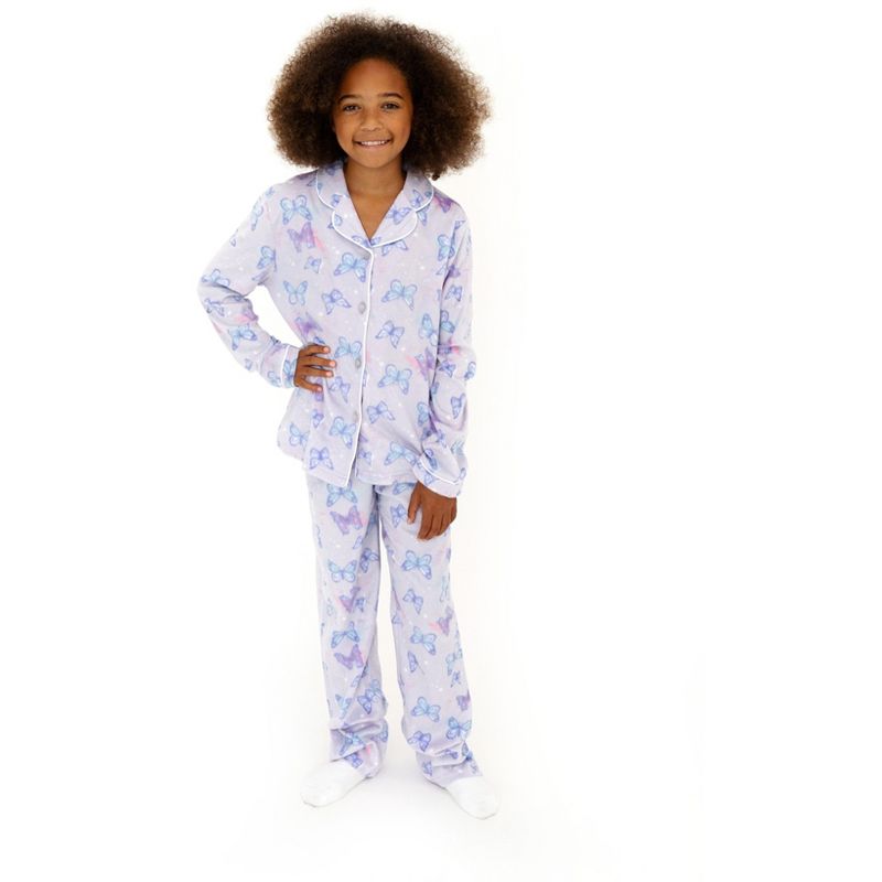 Sleep On It Girls 2-Piece Button-Front Coat Pajama Set, 5 of 10
