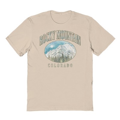 Rerun Island Men's Rocky Mountains Colorado Short Sleeve Graphic Cotton ...