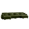 Oversized 166" Velvet Modular U-Shaped Sectional Sofa with Bolstered Armrests and 2 Ottomans, 6-Piece Free combination Sofa - 4 of 4