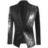 Lars Amadeus Men's Color Block Notched Lapel Party Sequin Blazers - 2 of 4