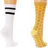 Zodaca 2-Pair Bee Cute Crew Socks for Women Dress up Boots Sneakers (One Size) - 4 of 4