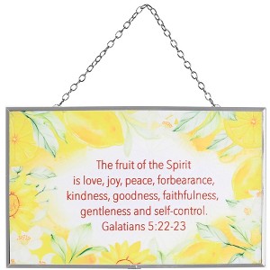 Dicksons SUNCG-2009 Fruit of The Spirit Lemon Yellow and White 8 x 5 Inch Metal and Glass Suncatcher with Suction Cup - 1 of 2
