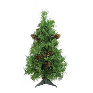 Northlight Full  Pine Artificial Christmas Tree with Pinecones - 2' - Unlit - 1 of 3