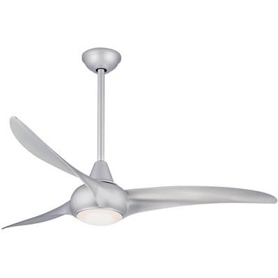 52" Minka Aire Modern 3 Blade Indoor Ceiling Fan with LED Light Remote Control Silver for Living Room Kitchen Bedroom Family House