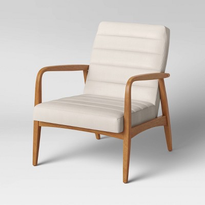 Northway Channel Tufted Wood Armchair Cream - Project 62™