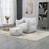 CAVINAS Faux Fur Bean Bag Chair with Footstool,Lazy Floor Sofa Chair with High Resilience Memory Foam,Cozy Lounge Chair for Living Room - 2 of 4