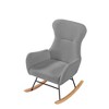 NicBex Rocking Chair Velvet Accent Chair Upholstered Comfy Chair with High Backrest Lounge Chair for Bedroom, Living Room - 3 of 4