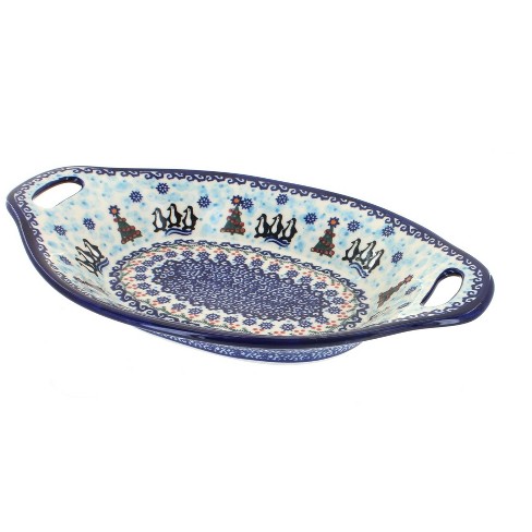 Blue Rose Polish Pottery 110 Vena Bread Tray with Handles - image 1 of 1