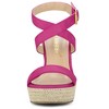 Allegra K Women's Back to College Slingback Crisscross Espadrille Wedges Heel Sandals - 2 of 4