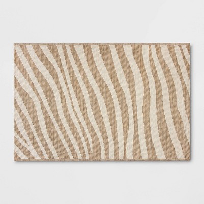 Wavy Lines Outdoor Area Rug Beige/Natural Brown - Threshold™