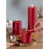 Assorted Pillar Candles Set of 3 ¨C Sizes 3", 4", 8" Unscented Dripless Large Candles, Rustic Style for Weddings, Events, Home Decor ¨C Bordeaux - 4 of 4