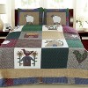 Pastoral Style Patchwork Farm Animal Cotton Bedding Set King Size Quilt Cover & Pillowcases with Lamb, Chick Patterns, Cozy Country Cottage Bed Set - 2 of 4