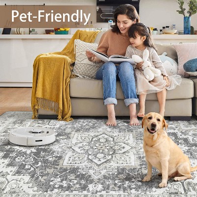 ABYNOW Area Rugs Washable Non-Slip
