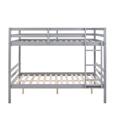 AZL1 Life Concept Beds Full over Full Bunk Bed with Ladder High Guardrails and Durable Construction for Kids Room, Gray, 78.35"*59.06"*61.81"