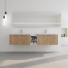 Vynxaria 84 Inch Soft Close Doors Bathroom Vanity With Sink, Two Small Storage Shelves, 24" and 12" Combination Cabinet - 2 of 4