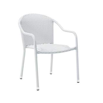 Palm Harbor 2pc Outdoor Wicker Stackable Chairs - White - Crosley
