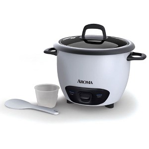 AROMA 96oz Rice and Grain Cooker, White, New, ARC-747G Restored - 1 of 4