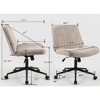 Ridstar Modern Swivel Armless Office Chair with Wheels-Beige - 3 of 3