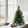 2ft Puleo Pre-Lit Tabletop Artificial Christmas Tree Silver Fabric Base Clear Lights - 2 of 3