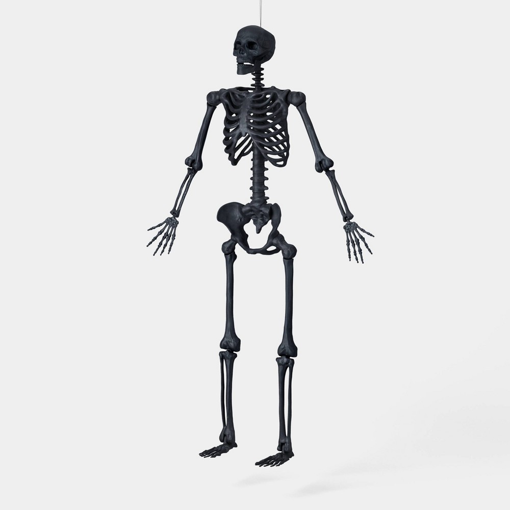 60" Multi Pose-N-Stay Large Skeleton Halloween Decorative Prop Black Terra Cotta - Hyde and EEK! Boutique™