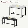 3-Piece Dining Table Set for 4 People, Kitchen Table with 2 Upholstered Benches - 3 of 4