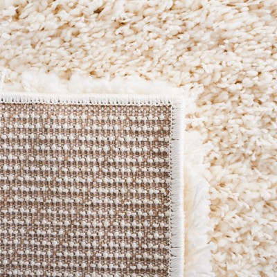 Coastal Comfort Ivory Synthetic Shag Runner Rug, 2'3" x 7'