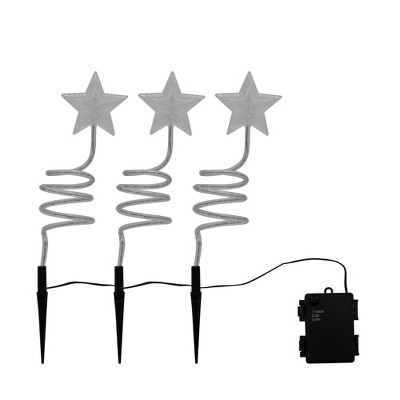 Lumabase 3ct Battery Operated Spiral Star Yard Lights