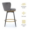 Kumasinova Modern 360° Swivel Bar Stools, Counter Height Bar Stools Set of 2, Upholstered Counter Stool, Counter Height Stools with Metal Legs - 3 of 4