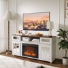 Karl Home Fireplace White TV Stand with Sliding Mirrored Door for TVs up to 70in.Entertainment Center - 2 of 4