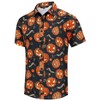 Mens Halloween Christmas Shirts Funky Santa Button Down Shirt Printed Short Sleeve Bowling - 4 of 4