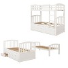 Twin Over Twin Bunk Bed with Trundle and 3 Storage Drawers, Convertible Design, Solid Wood Frame, No Box Spring Needed - 4 of 4