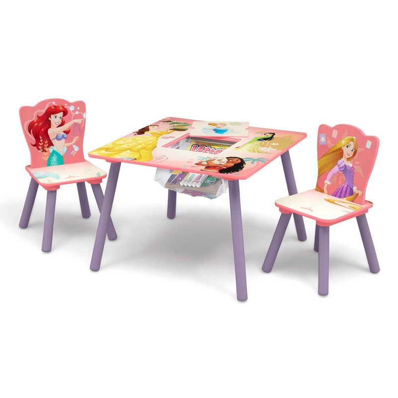 Delta Children Disney Princess Kids&#39; Table and Chair Set with Storage (2 Chairs Included) - Greenguard Gold Certified - 3ct, 4 of 10