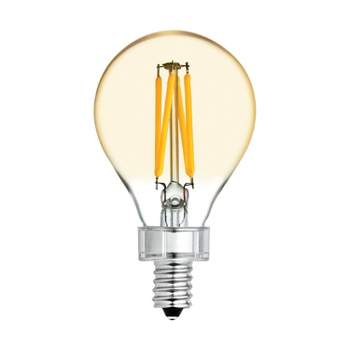 GE 2pk 4W 40W Equivalent LED Ceiling Fan Light Bulbs Amber Glass Warm Candle Light