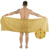 LA LEELA Men's Beach Cover Up Swimwear Summer Sarong Wrap Men One Size Tawny, Palm Tree - 4 of 4