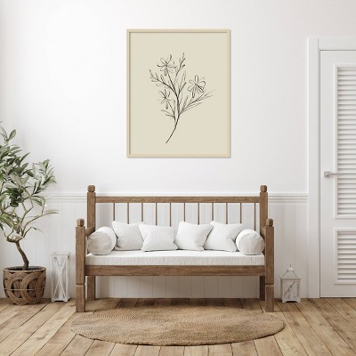 33" x 41" Brown Wood Framed Botanical Lithograph Print