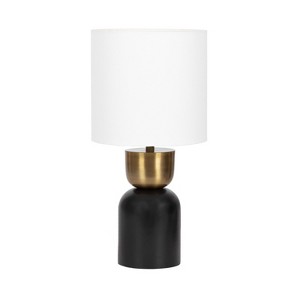 Kate and Laurel Marley Modern Mango Wood Ribbed Bedside Table Lamp - 1 of 4