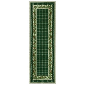 COZONY Bordered Plaid Christmas Rug, Washable Low Pile Non Slip Holiday Carpet for Living Room Bedroom Dining Room - 1 of 4