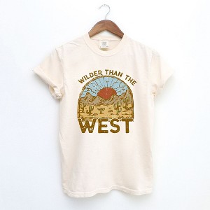 Simply Sage Market Women's Wilder Than The West Short Sleeve Garment Dyed Tee - 1 of 3