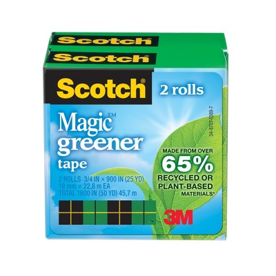 Scotch 812 Magic Greener Tape, 0.75 x 900 Inch, Matte Clear, pk of 2