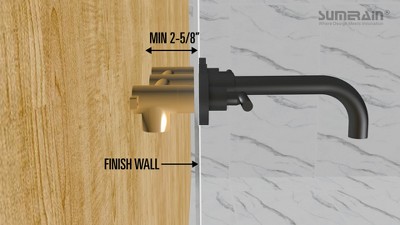 Chrome Wall-Mounted Bathroom Sink Faucet with Dual Handles