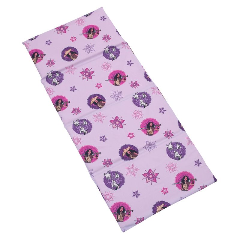 Disney Raya and the Last Dragon Mythic Pop with Ongis Lavender, Purple, and Magenta Flowers Preschool Nap Pad Sheet, 1 of 6
